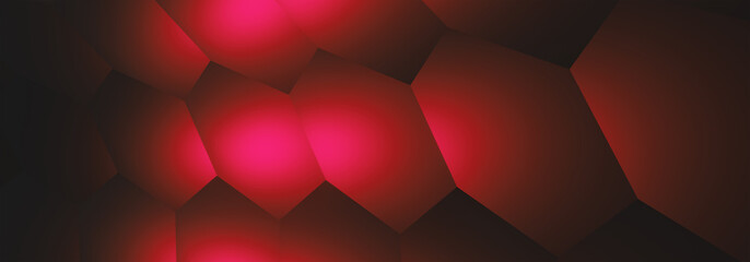 abstract background with hexagon pattern. futuristic rounded room. wallpaper. 3d rendering