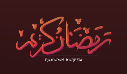 Ramadan Kareem, meaning Generous Ramadan. Cool Greeting Card Design on Isolated Background. Gradient Low Poly Vector 3D Rendering