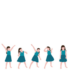 set of silhouettes of children in a flat style