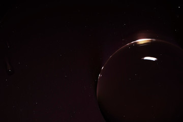 Abstract space background. Biology, physics, chemistry abstract background. the interaction of water and oil