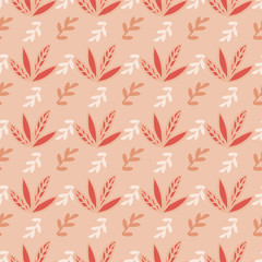 Fototapeta na wymiar leaves repeat pattern background. 