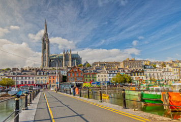 Impression of the St. Colman's Cathedral in Cobh near Cork, Ireland