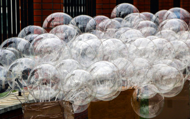 round large transparent inflatable balloons with diode ribbon, for children's parties, traditional...