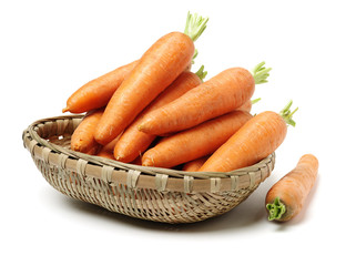 Fresh carrot on a white background
