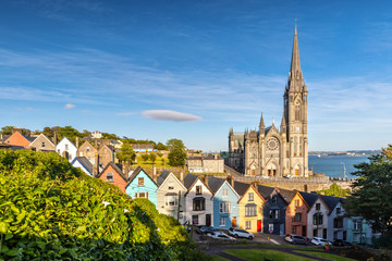 Impression of the St. Colman's Cathedral in Cobh near Cork, Ireland - obrazy, fototapety, plakaty