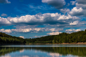 lake and blue sky landscape in germany
