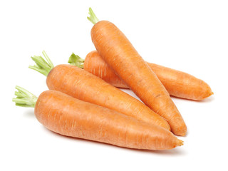 Fresh carrot on a white background