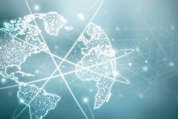 2d illustration world map abstract background