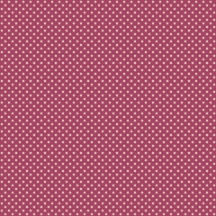 Seamless pattern of pink and white polka dots on a dark pink background.