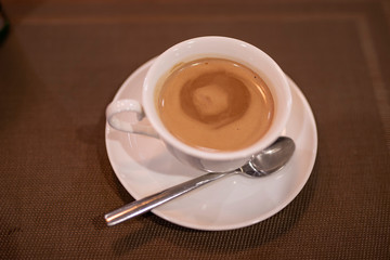 Hot cocoa in white glass