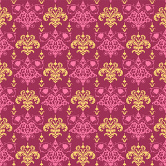 Fototapeta premium purple seamless floral pattern with flowers