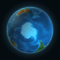 Obraz na płótnie Canvas earth view on south pole