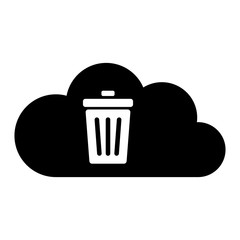 Abfalleimer und Wolke