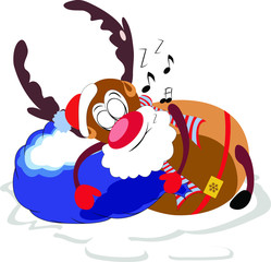 New Year and Christmas character. Merry deer, which gives a festive mood. Happy Merry Christmas and New Year 2020 !