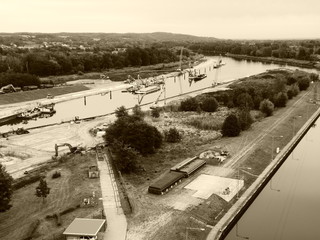 The view from the top of the boat lift in niederfinow.