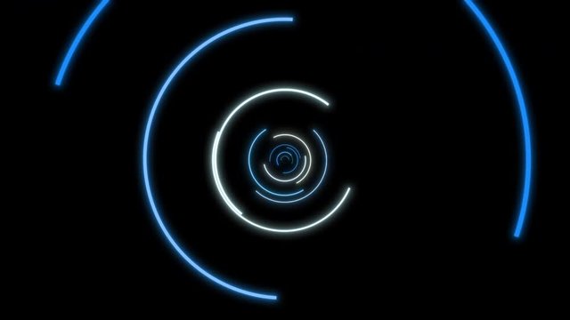 VJ Tunnel Of Blue And White Circles Seamless Video Loop