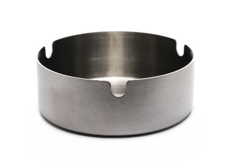 Metal ashtray isolated on white background