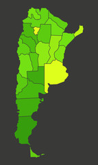 Argentina population heat map as color density illustration
