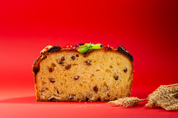 Easter panetone sliced
