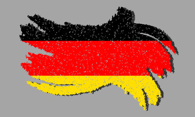 Grunge Germany flag, Germany flag with shadow on isolated background, vector illustration