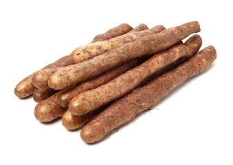Chinese yam on white background