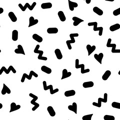 Vector illustration, cute seamless pattern with hearts and waves. Perfect for backgrounds, wrapping paper designs, textile etc.