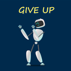 RPA. Funny white robot in different comic situations and moods. Modern technologists of the invention of the future, artificial intelligence. robotics and bots