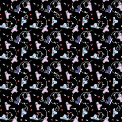 Obraz premium Vector illustration, funny seamless pattern with different types of underpants.