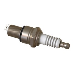 car spark plug used for ignition, Spark plug after use, isolate on white background, made form steel, ceramic, aluminum. 3D rendering of excellent quality in high resolution