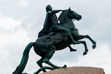Fototapeta na wymiar Monument to Peter the Great (Bronze horseman) in St. Petersburg, Russia