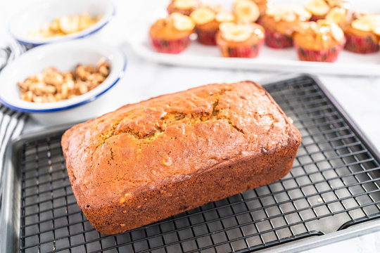Baking banana bread