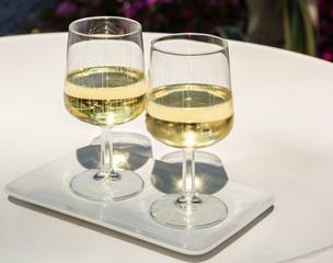 Street wine festival on Mosel river, Germany, during grape harvest
