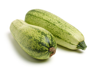 Green squash zucchini isolated on the white background