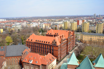 Obraz premium Wroclaw, Poland panorama view from the towers of the cathedral