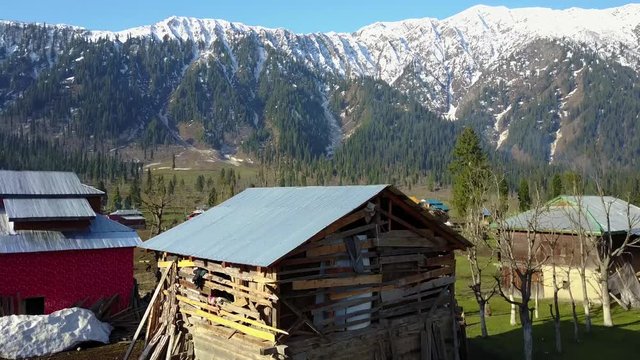 A drone clip of the unique town of Arang Kel located high above the mountains in northern pakistan