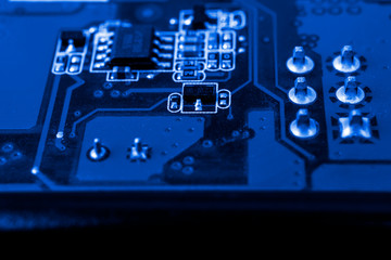 Blue graphic card. Blue picture.
