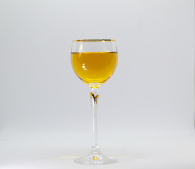 glass of wine on white background