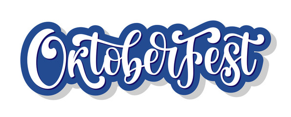 Oktoberfest vector logo. Illustration with brush lettering typography isolated on white background. Festive design concept for Bavarian beer festival banner, poster, flyer, merch