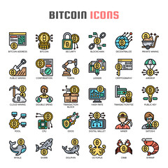 Bitcoin , Thin Line and Pixel Perfect Icons