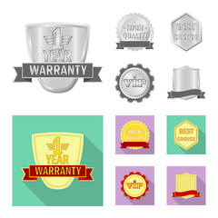 Isolated object of emblem and badge icon. Collection of emblem and sticker vector icon for stock.