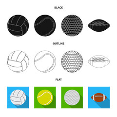 Obraz premium Vector design of sport and ball logo. Set of sport and athletic stock symbol for web.
