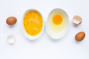 Eggs on white background.