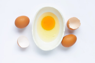 Eggs on white background.
