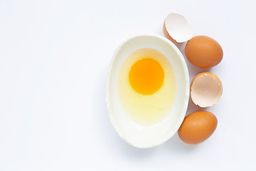 Eggs on white background.