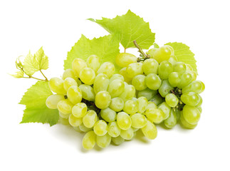 green grapes isolated on the white background