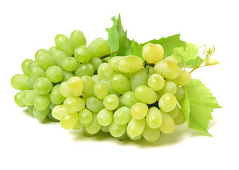 green grapes isolated on the white background