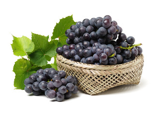 Grapes on white background 