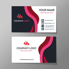 Naklejka premium Creative and Clean Business Card Template. Flat Design Vector Illustration. Stationery Design EPS