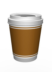 Kaffee to Go Becher mit Aufschrift, freigestellt