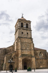 Fototapeta na wymiar View of the Collegiate Church in Aguilar de Campoo in Palencia
